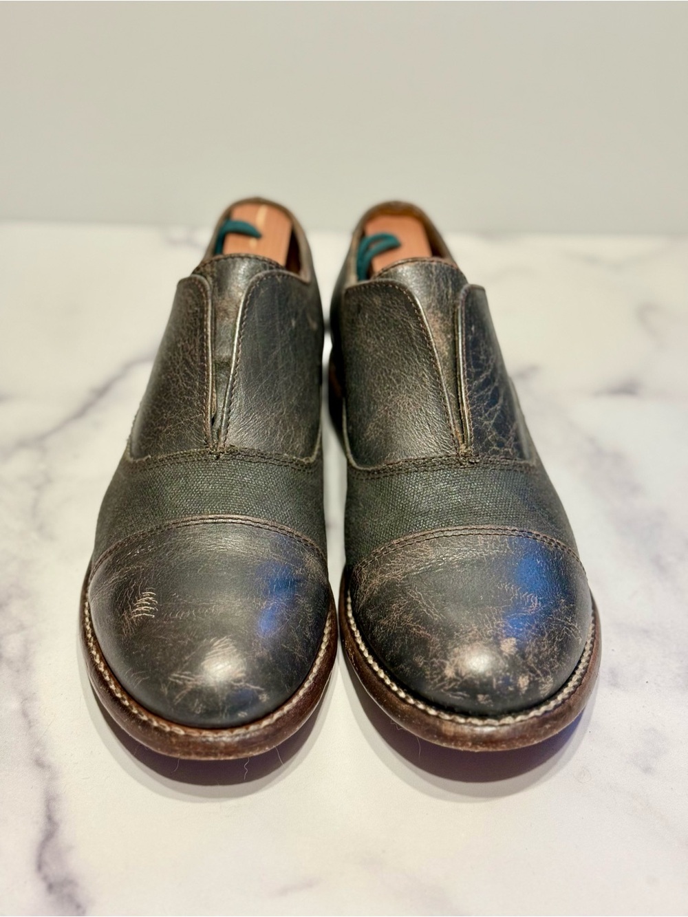 BED|STU Eden Distressed Gray Leather slip-on Loafers Cobbler Series (size 8.5) - Picture 7 of 16
